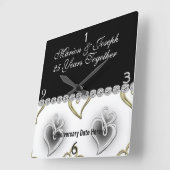 第25記念日のギフトの柱時計に銀を着せて下さい スクエア壁時計 (傾斜)