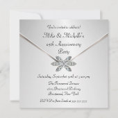 第25記念日のダイヤモンドのブローチの招待状に銀を着せて下さい 招待状 (正面)