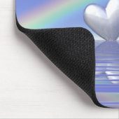 第25記念日の銀製のハート マウスパッド (コーナー)