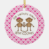 第25記念日猿愛オーナメント セラミックオーナメント (正面)