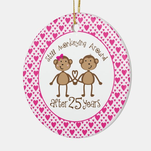 第25記念日猿愛オーナメント セラミックオーナメント (左)