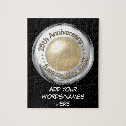 第25記念日("銀"および」3D "真珠" 「) ジグソーパズル (縦)