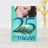 第25誕生日のテンプレートカード カード (黄色い花)