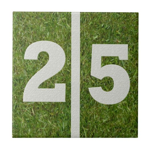 第25誕生日のフットボールのカスタマイズ可能なタイル タイル (正面)