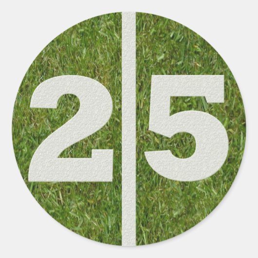 第25誕生日のヤードのステッカー ラウンドシール (正面)