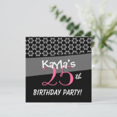 第25誕生日の白黒の小さい星 招待状 (スタンド正面)