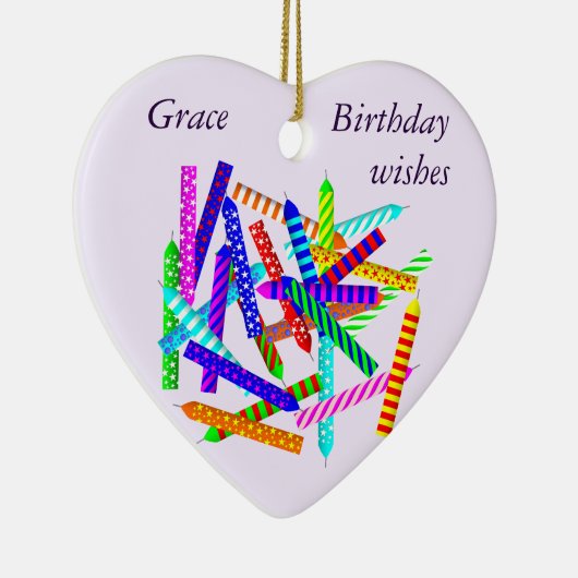 第25誕生日の陶磁器のハート セラミックオーナメント (右)