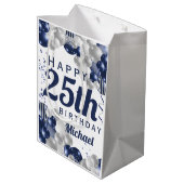 第25誕生日ネイビーバルーン ミディアムペーパーバッグ (裏面アングル)