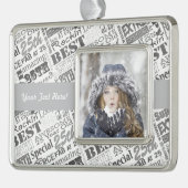 第25誕生日パーソナライズされたパーティー贈答品 シルバープレートフレームオーナメント (左)