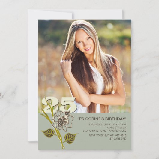 第25誕生日フォト招待状 招待状 (正面)