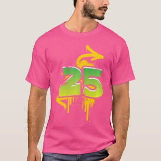 第25誕生日プレゼントメンズウィメンズクールスプレーヒップホップ Tシャツ