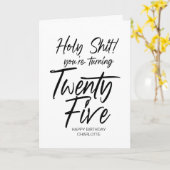 第25誕生日第25回ハッピーバースデー カード (黄色い花)