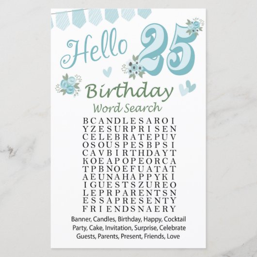 第25誕生日語検索ゲーム (正面)