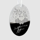 第25銀製の結婚記念日|のダマスク織パターン オーナメント (正面)