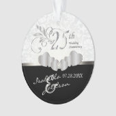 第25銀製の結婚記念日|のダマスク織パターン オーナメント (正面)