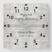 第25銀製の結婚記念日 スクエア壁時計 (正面)