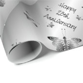 第25銀製の結婚記念日 ラッピングペーパー (ロールコーナー)