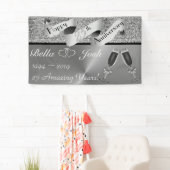 第25銀製結婚式幸せな記念日の旗 横断幕 (インサイチュ)