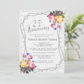 第25 Silver Springの結婚記念日| DIYの文字 招待状 (スタンド正面)