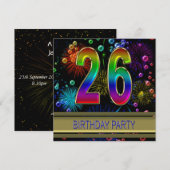 第26回バースデーパーティー招待（バブル付き） 招待状 (正面/裏面)