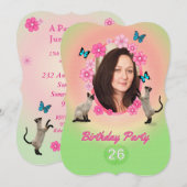 第26回誕生日パーティーへの招待 招待状 (正面/裏面)