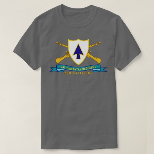 第26歩兵連隊DUIブリボン付き第20億X Tシャツ (デザイン正面)