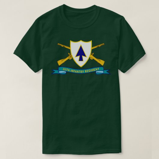 第26歩兵連隊DUI w BrリボンX Tシャツ (デザイン正面)