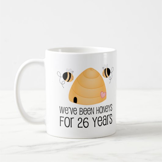 第26記念日のカップルのギフト コーヒーマグカップ (左)