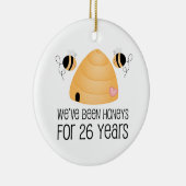 第26記念日のカップルのギフト セラミックオーナメント (右)