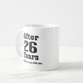 第26記念日(おもしろいな) コーヒーマグカップ (正面左)