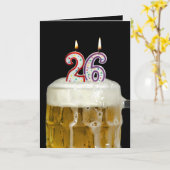 第26誕生日ビール カード (黄色い花)