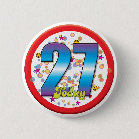 第27今日誕生日v2 缶バッジ (正面)