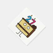 第27蝋燭が付いているお誕生日ケーキ スタンダードカクテルナプキン (角)