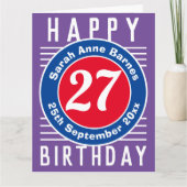 第27誕生日カード(受取人名付) カード (正面)