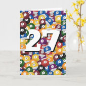 第27誕生日ビリヤード・ボール カード (黄色い花)