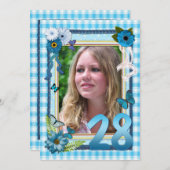 第28回誕生日パーティーの招待 招待状 (正面/裏面)