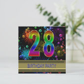 第28回誕生日パーティー招待（バブル付き） 招待状 (スタンド正面)