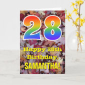 第28誕生日; 素朴な紅葉; 虹"28" カード (黄色い花)