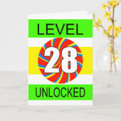 第28誕生日Computer Gamer カード (黄色い花)