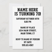 第29祝誕生日第21回第70回招待 招待状 (裏面)