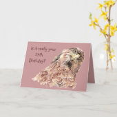 第29誕生日のおもしろいなか侮辱のかわいく好奇心が強い鳥 カード (黄色い花)