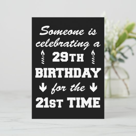 第29誕生日の第21回目第50 Invitatioを祝うこと 招待状 (スタンド正面)