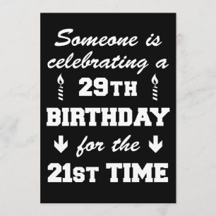 第29誕生日の第21回目第50 Invitatioを祝うこと 招待状