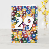 第29誕生日ビリヤード・ボール カード (黄色い花)