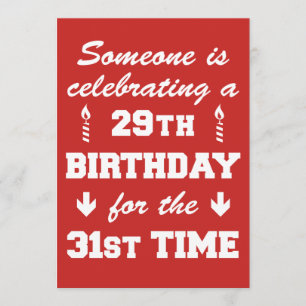 第29誕生日祝第31回タイム招待状RED 招待状
