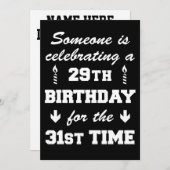 第29誕生日第31回タ祝イム招待状 招待状 (正面/裏面)