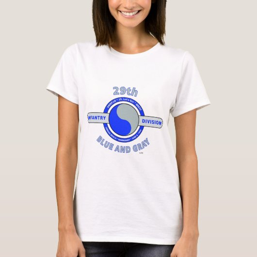 第29青い歩兵部隊"および灰色" Tシャツ (正面)