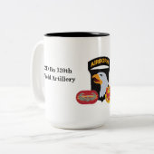 第2 Bn.の320th野戦砲兵のマグ ツートーンマグカップ (正面左)