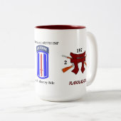 第2 Bn. (Abn) 187th Inf 193D InfのBdeのマグ ツートーンマグカップ (正面右)