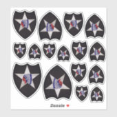 第2INF歩兵師団インディアン頭輪郭 シール (シート)